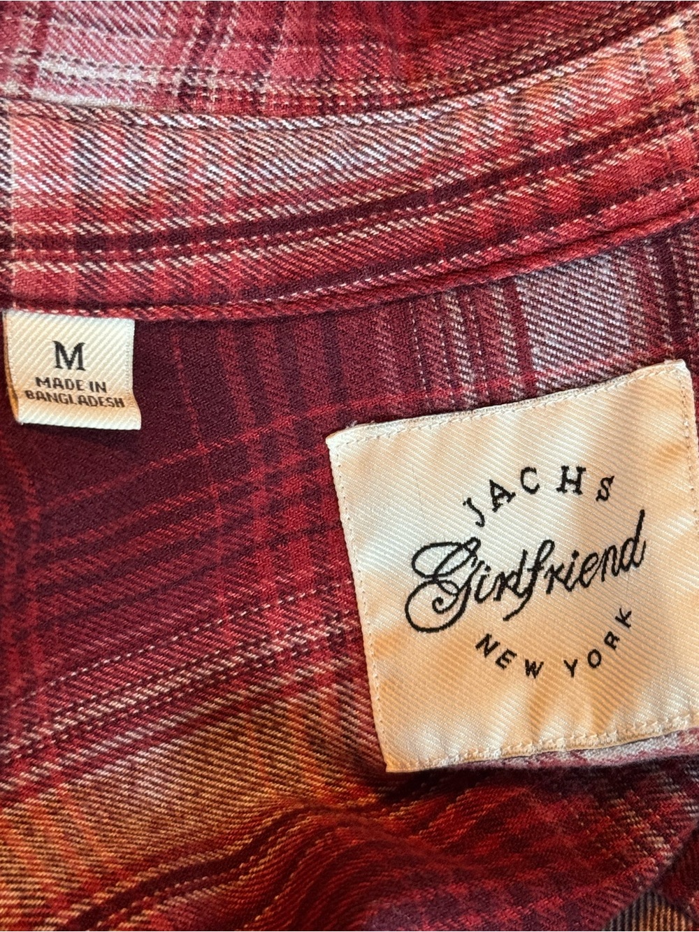 JACHS GIRLFRIEND Red Plaid Flannel medium euc - Picture 6 of 7